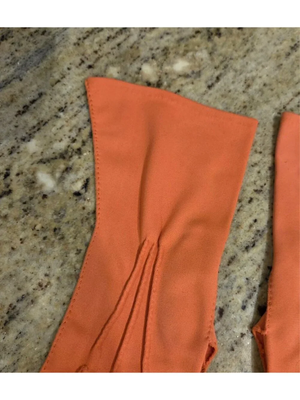 Vintage Womens Size XL XXL Pumpkin Orange Formal Stretch Nylon Gloves